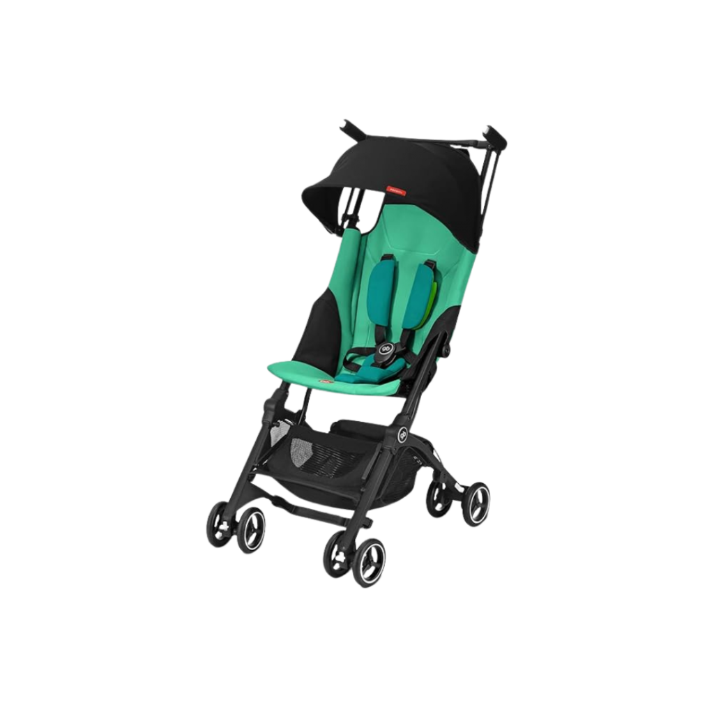poussette verte gp pockit qui passent en cabine pour les voyage en avion
